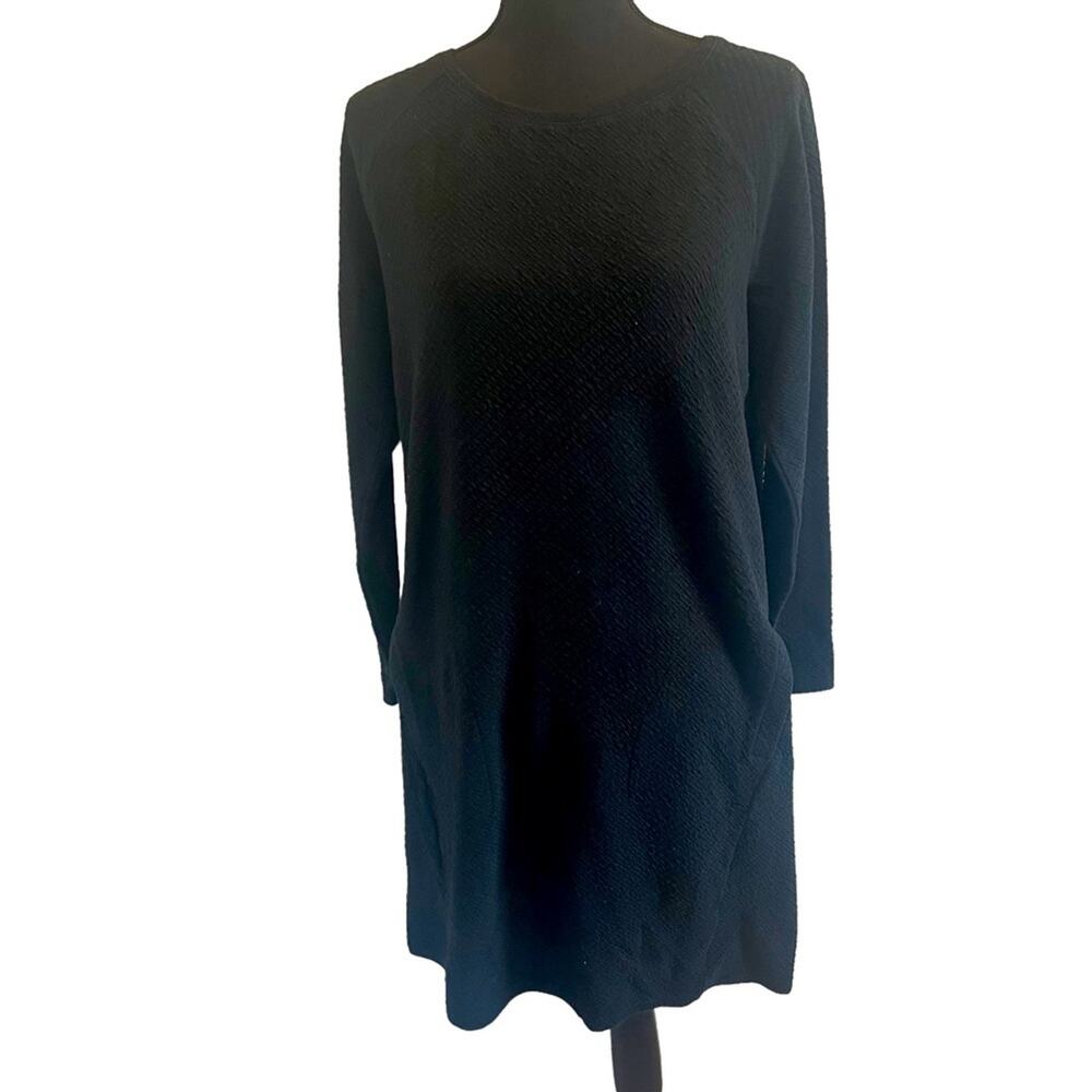 PureJill Jersey Medium Waffle Knit Print Dress Pockets